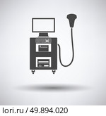 Ultrasound diagnostic machine icon on gray background, round shadow. Vector illustration. Стоковая иллюстрация, агентство Ingram Publishing / Фотобанк Лори