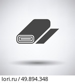 Tailor cloth roll icon on gray background, round shadow. Vector illustration. Стоковая иллюстрация, агентство Ingram Publishing / Фотобанк Лори