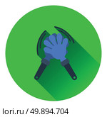 Football fans clap hand toy icon. Flat color design. Vector illustration. Стоковая иллюстрация, агентство Ingram Publishing / Фотобанк Лори