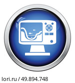 Icon of echo sounder  . Glossy button design. Vector illustration. Стоковая иллюстрация, агентство Ingram Publishing / Фотобанк Лори