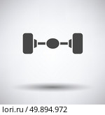 Car rear axle icon on gray background, round shadow. Vector illustration. Стоковая иллюстрация, агентство Ingram Publishing / Фотобанк Лори