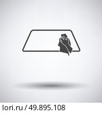 Wipe car window icon on gray background, round shadow. Vector illustration. Стоковая иллюстрация, агентство Ingram Publishing / Фотобанк Лори