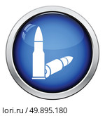 Rifle ammo icon. Glossy button design. Vector illustration. Стоковая иллюстрация, агентство Ingram Publishing / Фотобанк Лори