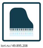 Grand piano icon. Glossy button design. Vector illustration. Стоковая иллюстрация, агентство Ingram Publishing / Фотобанк Лори