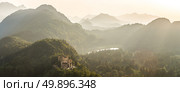 Beautiful summer sunset view of the Hohenschwangau castle at Fussen Bavaria, Germany. Стоковое фото, агентство Ingram Publishing / Фотобанк Лори