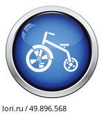 Baby trike icon. Glossy button design. Vector illustration. Стоковая иллюстрация, агентство Ingram Publishing / Фотобанк Лори
