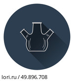 Icon of chemistry round bottom flask with triple throat. Flat color design. Vector illustration. Стоковая иллюстрация, агентство Ingram Publishing / Фотобанк Лори