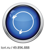 Icon of hand holding photography reflector. Glossy button design. Vector illustration. Стоковая иллюстрация, агентство Ingram Publishing / Фотобанк Лори