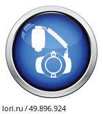 Icon of portable circle macro flash. Glossy button design. Vector illustration. Стоковая иллюстрация, агентство Ingram Publishing / Фотобанк Лори