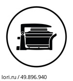 Electric convection oven icon. Thin circle design. Vector illustration. Стоковая иллюстрация, агентство Ingram Publishing / Фотобанк Лори