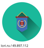 American football pennant icon. Flat color design. Vector illustration. Стоковая иллюстрация, агентство Ingram Publishing / Фотобанк Лори