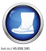 Woman fluffy ugg boot icon. Glossy button design. Vector illustration. Стоковая иллюстрация, агентство Ingram Publishing / Фотобанк Лори