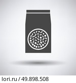 Packet of dog food icon on gray background with round shadow. Vector illustration. Редакционная иллюстрация, агентство Ingram Publishing / Фотобанк Лори