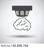 Smoke sensor icon on gray background with round shadow. Vector illustration. Стоковая иллюстрация, агентство Ingram Publishing / Фотобанк Лори