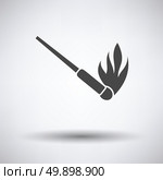 Burning matchstik icon on gray background with round shadow. Vector illustration. Стоковая иллюстрация, агентство Ingram Publishing / Фотобанк Лори