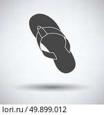 Flip flop icon on gray background with round shadow. Vector illustration. Стоковая иллюстрация, агентство Ingram Publishing / Фотобанк Лори