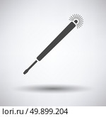 Electricity test screwdriver icon on gray background with round shadow.  Vector illustration. Стоковая иллюстрация, агентство Ingram Publishing / Фотобанк Лори