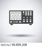 Oscilloscope icon on gray background with round shadow. Vector illustration. Стоковая иллюстрация, агентство Ingram Publishing / Фотобанк Лори