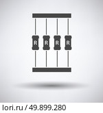 Resistor tape icon on gray background with round shadow. Vector illustration. Стоковая иллюстрация, агентство Ingram Publishing / Фотобанк Лори
