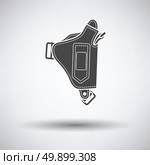 Police holster gun icon on gray background with round shadow. Vector illustration. Стоковая иллюстрация, агентство Ingram Publishing / Фотобанк Лори