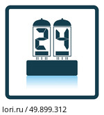 Electric numeral lamp icon. Shadow reflection design. Vector illustration. Стоковая иллюстрация, агентство Ingram Publishing / Фотобанк Лори