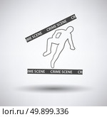 Crime scene icon on gray background with round shadow. Vector illustration. Стоковая иллюстрация, агентство Ingram Publishing / Фотобанк Лори
