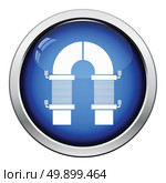 Electric magnet icon. Glossy button design. Vector illustration. Стоковая иллюстрация, агентство Ingram Publishing / Фотобанк Лори