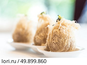 Chinese dim sum Fried taro dumplings - Chinese groumet cuisine. Стоковое фото, агентство Ingram Publishing / Фотобанк Лори