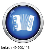 Accordion icon. Glossy button design. Vector illustration. Стоковая иллюстрация, агентство Ingram Publishing / Фотобанк Лори