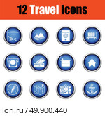 Travel icon set.   Glossy button design. Vector illustration. Стоковая иллюстрация, агентство Ingram Publishing / Фотобанк Лори