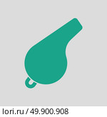 Whistle icon. Gray background with green. Vector illustration. Стоковая иллюстрация, агентство Ingram Publishing / Фотобанк Лори