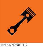 Car motor piston icon. Orange background with black. Vector illustration. Стоковая иллюстрация, агентство Ingram Publishing / Фотобанк Лори