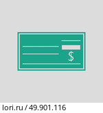 Bank check icon. Gray background with green. Vector illustration. Стоковая иллюстрация, агентство Ingram Publishing / Фотобанк Лори