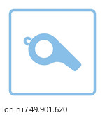 American football whistle icon. Blue frame design. Vector illustration. Стоковая иллюстрация, агентство Ingram Publishing / Фотобанк Лори
