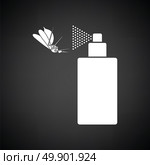 Mosquito spray icon. Black background with white. Vector illustration. Стоковая иллюстрация, агентство Ingram Publishing / Фотобанк Лори