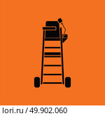 Tennis referee chair tower icon. Orange background with black. Vector illustration. Стоковая иллюстрация, агентство Ingram Publishing / Фотобанк Лори