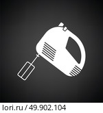 Kitchen hand mixer icon. Black background with white. Vector illustration. Стоковая иллюстрация, агентство Ingram Publishing / Фотобанк Лори