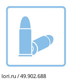 Pistol bullets icon. Blue frame design. Vector illustration. Стоковая иллюстрация, агентство Ingram Publishing / Фотобанк Лори
