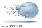 Snowball throw or snow ball throwing icon as a floating or thrown frozen winter ice crystal sphere object on a white background with a cast shadow as a symbol for cold winter weather seasonal fun activity with 3D illustration elements.

. Стоковое фото, агентство Ingram Publishing / Фотобанк Лори