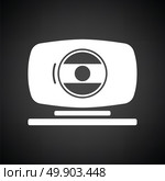 Webcam icon. Black background with white. Vector illustration. Стоковая иллюстрация, агентство Ingram Publishing / Фотобанк Лори