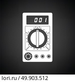 Multimeter icon. Black background with white. Vector illustration. Стоковая иллюстрация, агентство Ingram Publishing / Фотобанк Лори