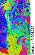 Vibrant abstract paint swirls in psychedelic color explosion across canvas. Стоковое AI-видео, аниматор Владимир Федоров / Фотобанк Лори
