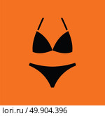 Bikini icon. Orange background with black. Vector illustration. Стоковая иллюстрация, агентство Ingram Publishing / Фотобанк Лори