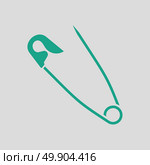 Tailor safety pin icon. Gray background with green. Vector illustration. Стоковая иллюстрация, агентство Ingram Publishing / Фотобанк Лори