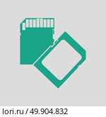 Memory card icon. Gray background with green. Vector illustration. Стоковая иллюстрация, агентство Ingram Publishing / Фотобанк Лори