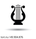 Lyre icon. White background with shadow design. Vector illustration. Стоковая иллюстрация, агентство Ingram Publishing / Фотобанк Лори