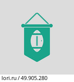 American football pennant icon. Gray background with green. Vector illustration. Стоковая иллюстрация, агентство Ingram Publishing / Фотобанк Лори