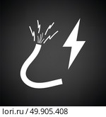 Icon of Wire . Black background with white. Vector illustration. Стоковая иллюстрация, агентство Ingram Publishing / Фотобанк Лори