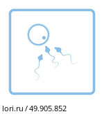 Sperm and egg cell icon. Blue frame design. Vector illustration. Стоковая иллюстрация, агентство Ingram Publishing / Фотобанк Лори