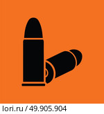 Pistol bullets icon. Orange background with black. Vector illustration. Стоковая иллюстрация, агентство Ingram Publishing / Фотобанк Лори